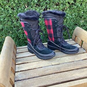 Sorel Plaid Fur-Lined Winter Boots